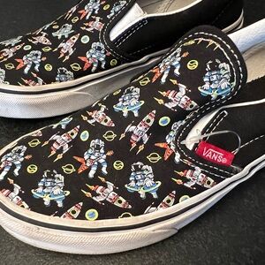 Vans Kids' Black Space Rocket Slip-On Shoes Like New